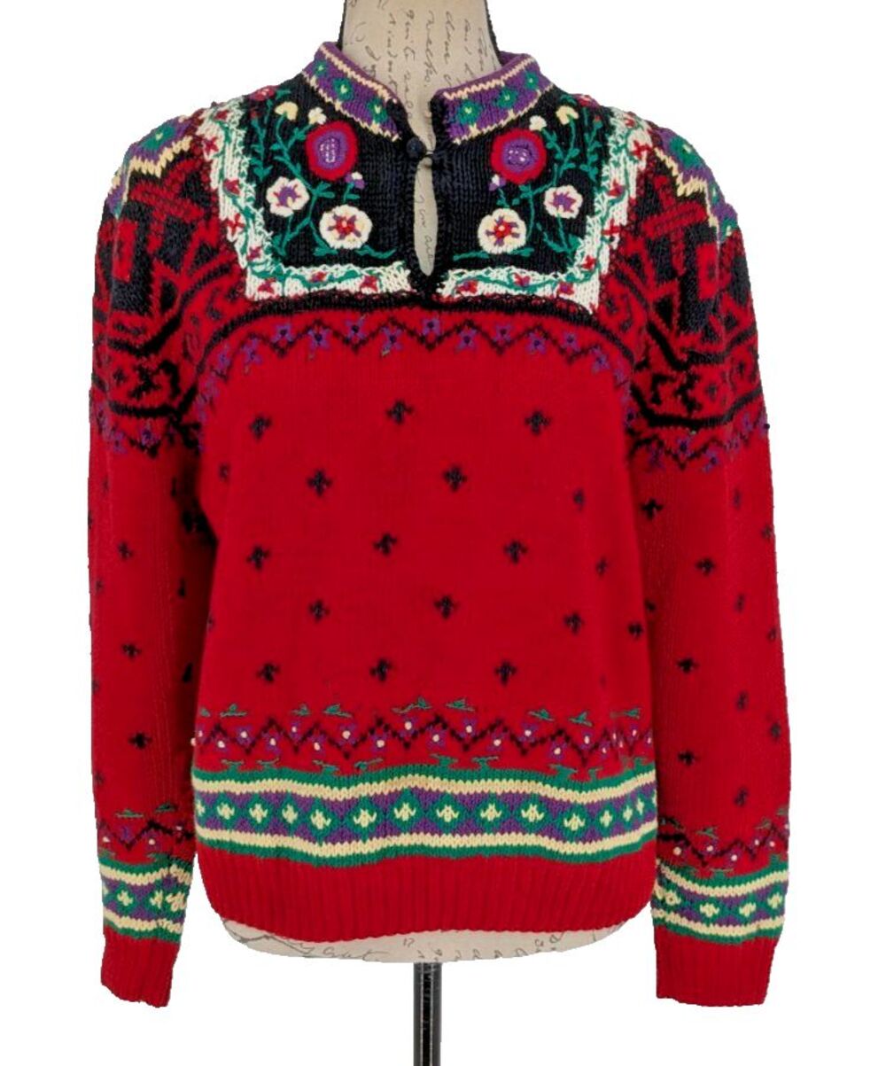 Woodstock Womens Bohemian Sweater SIZE 38 (XL) 55% Linen 45% Cotton Sustainable